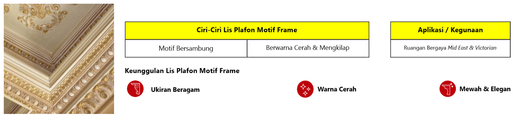 lis plafon motif frame